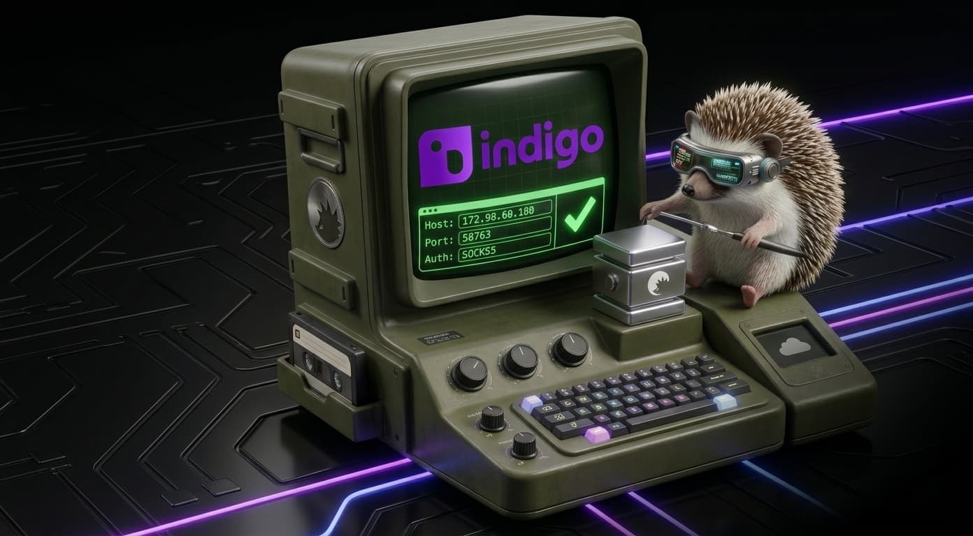 Configuração do proxy no Indigo