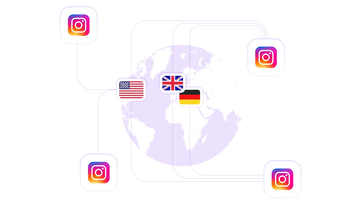 Gunakan server proxy Instagram di lebih dari 100 negara