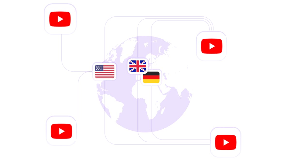 Truy cập proxy YouTube từ hơn 100 quốc gia