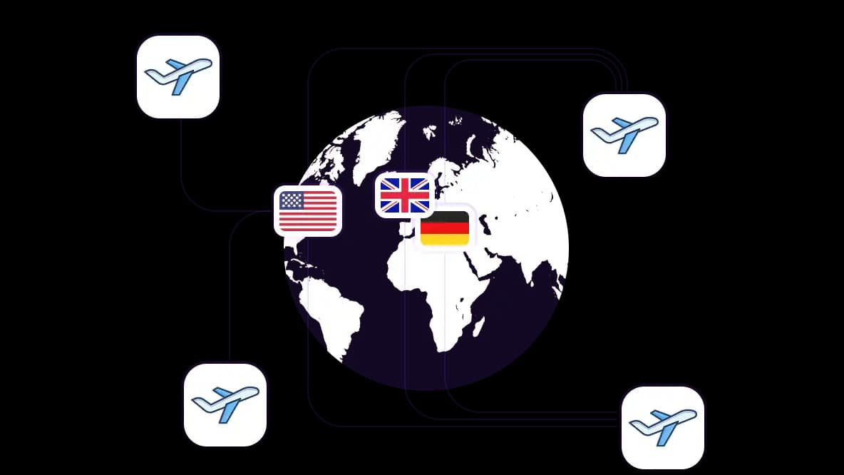 Acesse sites de companhias aéreas em mais de 195 países