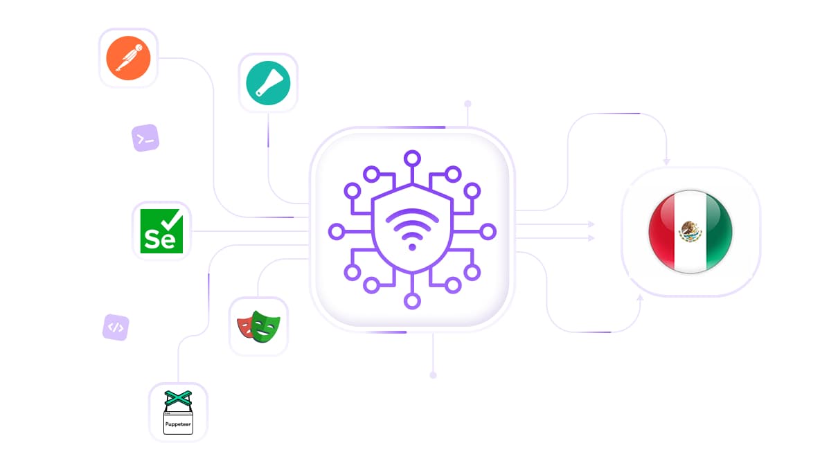 Jalankan server proxy Meksiko untuk scraping dan riset pasar.
