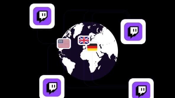 Buat banyak akun Twitch dengan penargetan geografis