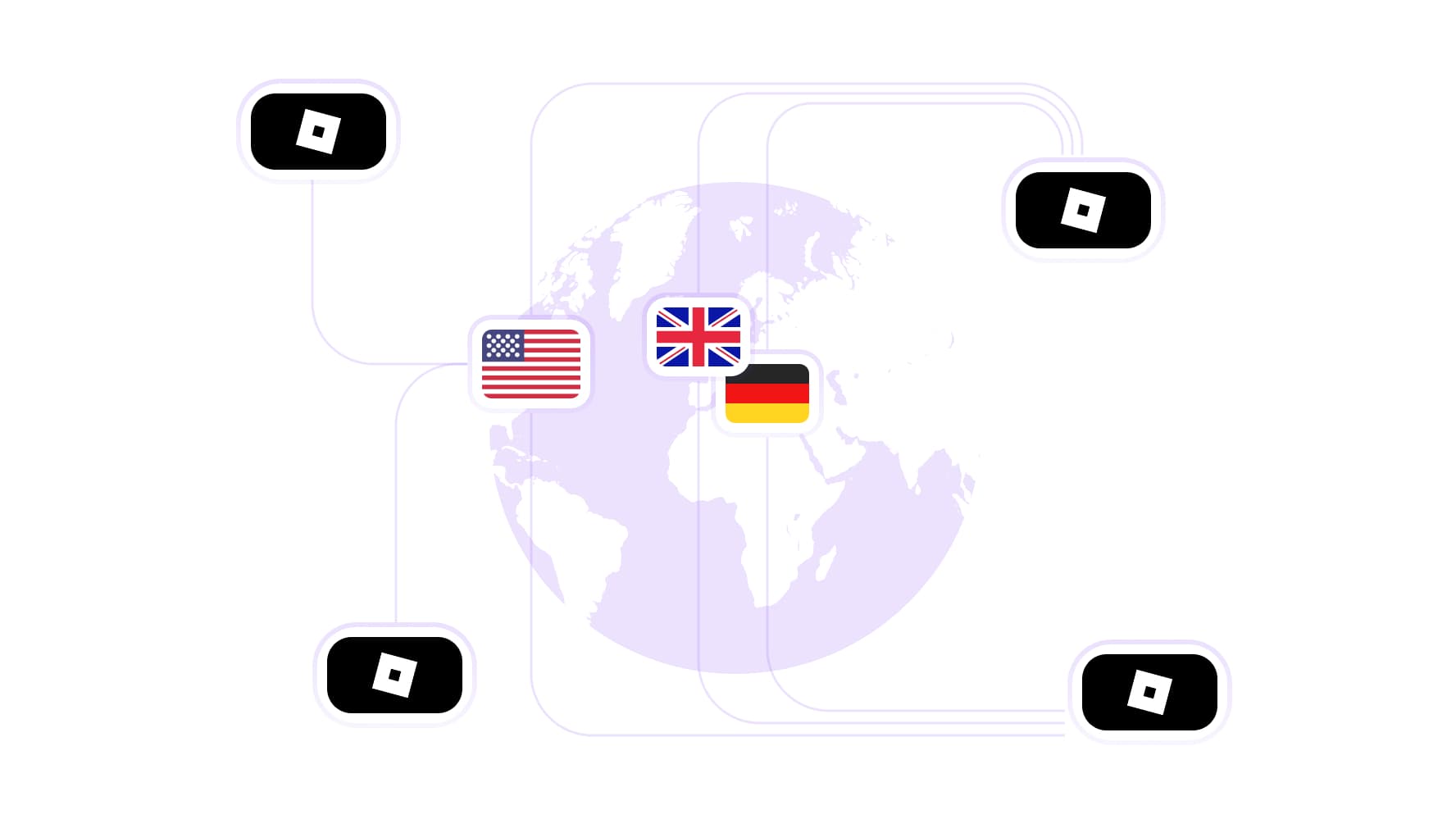 Escolha a localização do seu proxy Roblox em mais de 195 países