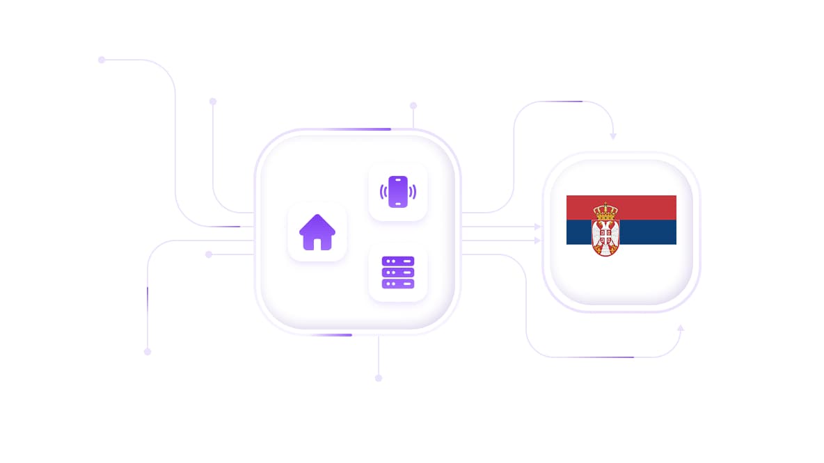 Truy cập IP dân cư và di động thực tế của Serbia