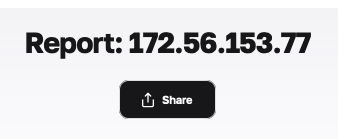 Кнопка "Поделиться" результатом проверки IP-адреса