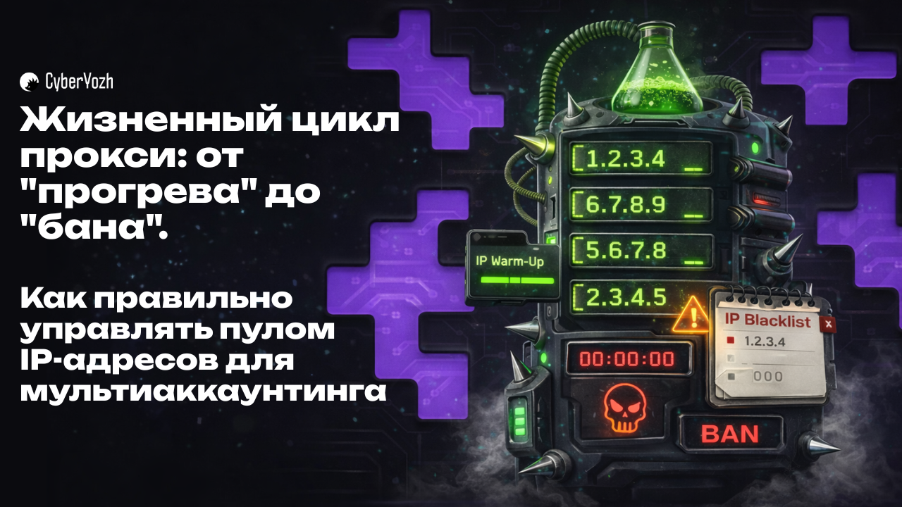 Жизненный цикл прокси: от «прогрева» до «бана». Как правильно управлять пулом IP-адресов для мультиаккаунтинга.